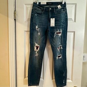 Judy Blue Dark Wash Distressed Skinny Jeans